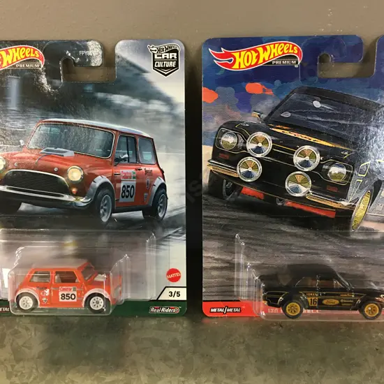 Hot Wheels '70 Ford Escort RS1600 5/5 Door Slammers & Morris Mini 3/5