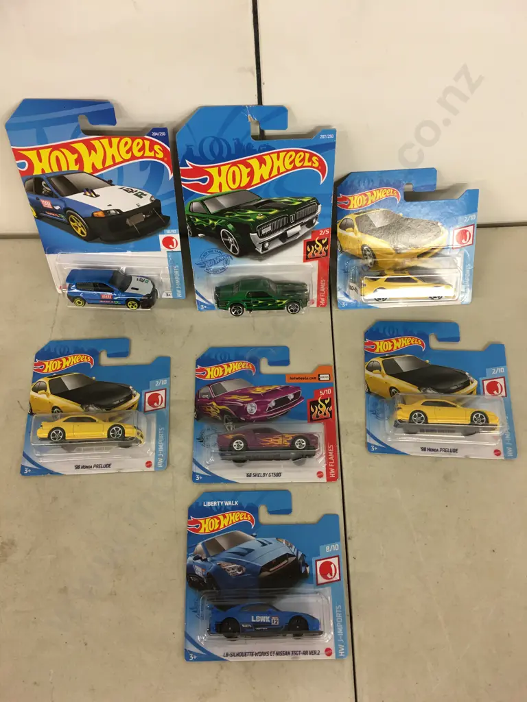 Hot Wheels x 7 - '98 Honda Prelude, '68 Mercury Cougar Etc Image 1++