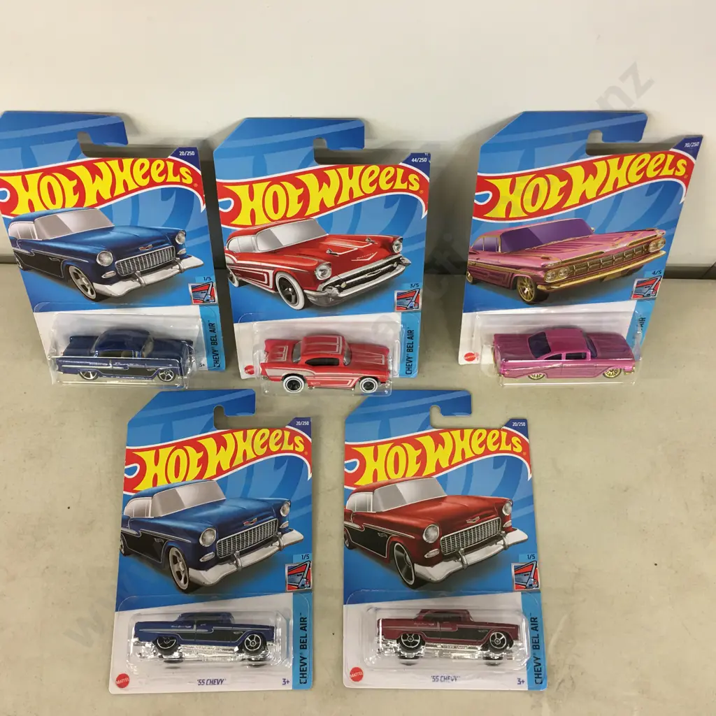 Hot Wheels x 5 - '55 Chevy's, '57 Chevy & '59 Chevy Impala Image 1++