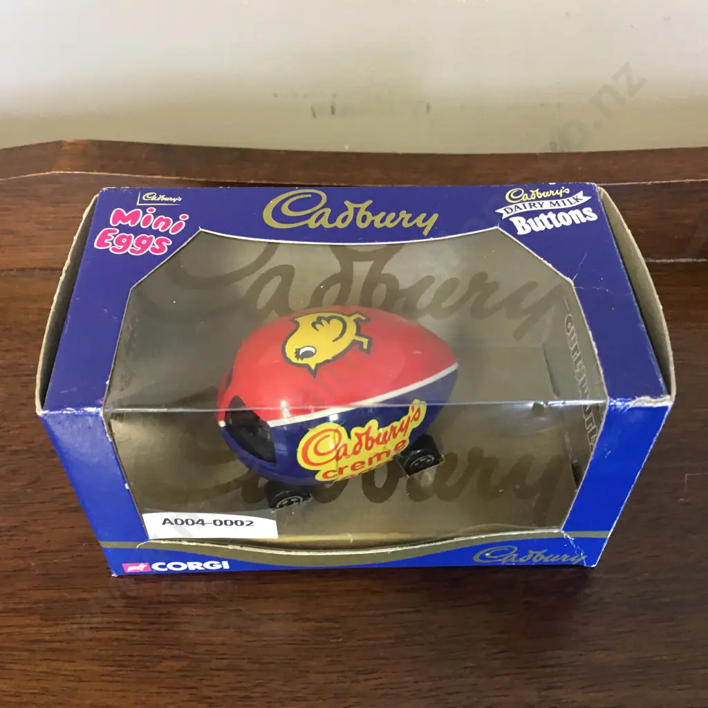 A Boxed Corgi Cadbury's Creme Egg Car Model 57501, 1998 Image 1++