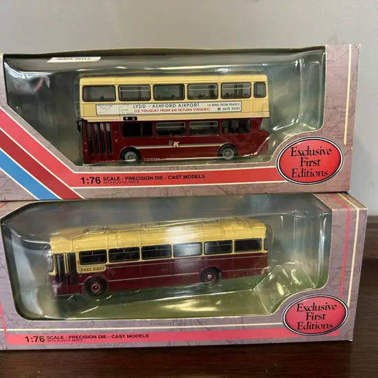 Gilbow Exclusive First Editions GM Standard Atlantean East Kent #28902 & 36' BET 6 Bay Reliance East Kent #35204, Boxed