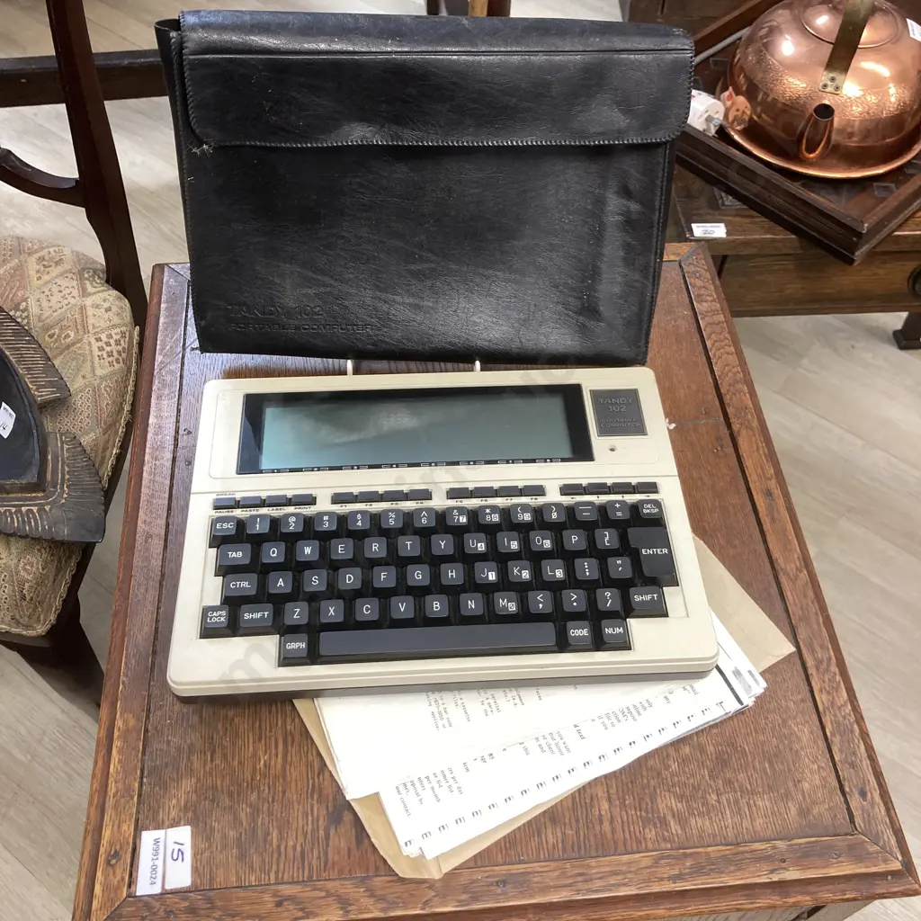 Rare Vintage Tandy TRS-80 Model 102 Portable Computer With Case & Instructions c1980s Image 1++
