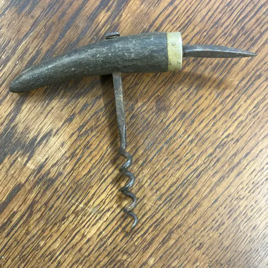 Vintage ADELAIDE Pattern Horn Handle Bottle Opener Corkscrew c1880