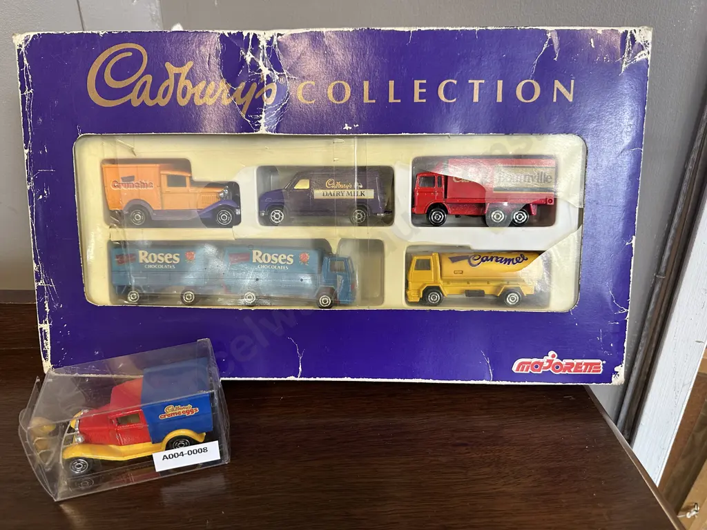 Majorette Cadbury's Collection 5 Model Vehicles 1994 Boxed (Crunchie Livery) & Ford Model A Creme Eggs Promotional Image 1++