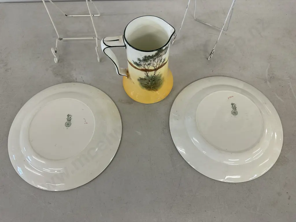 Royal Doulton Coaching Days Plates & Jug Image 1++