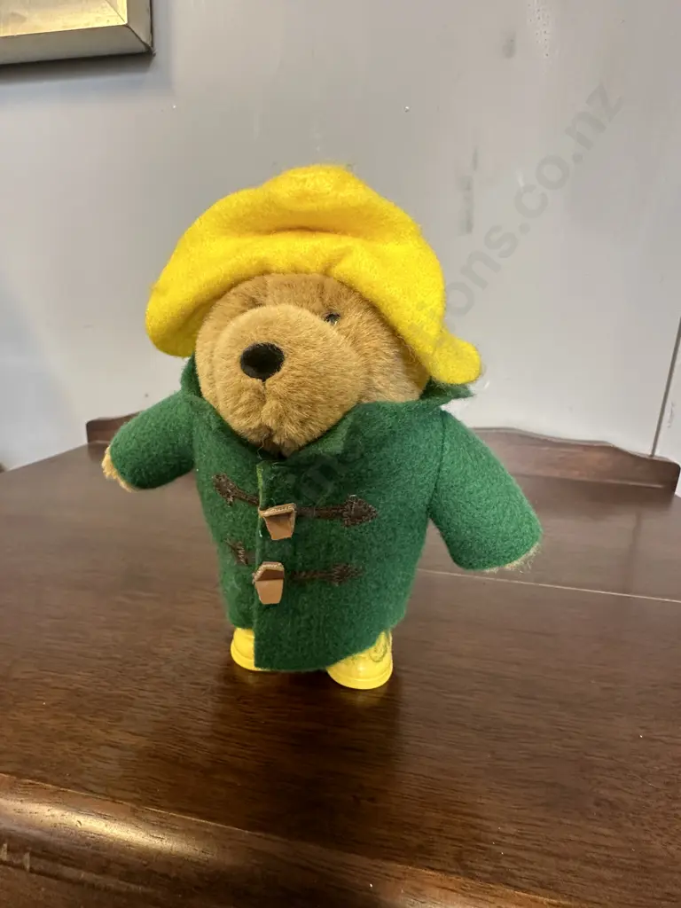 Paddington Bear With Yellow Boots & Green Coat With Tag Image 1++
