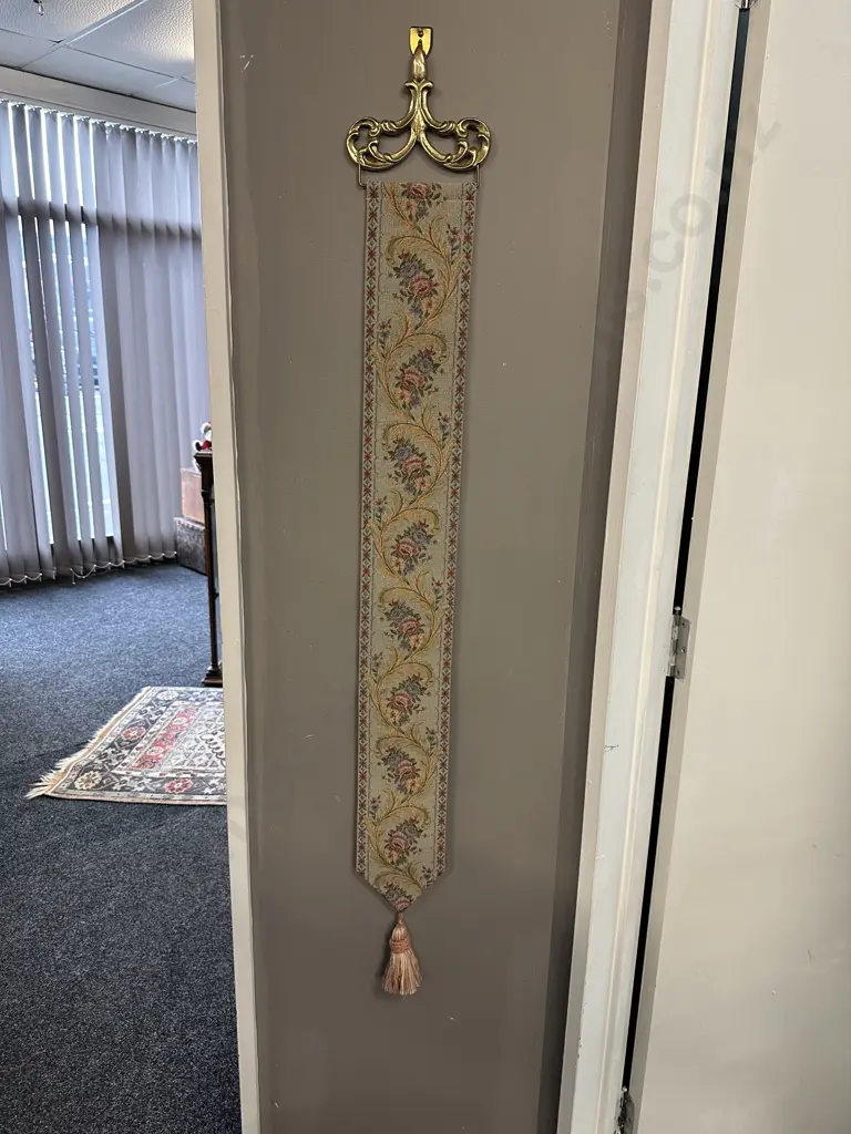 Brass & Tapestry Bell Pull H120cm. Image 1++
