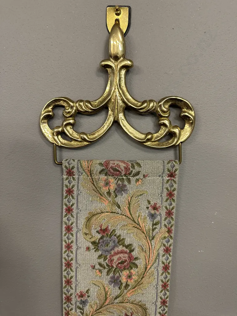 Brass & Tapestry Bell Pull H120cm. Image 1++