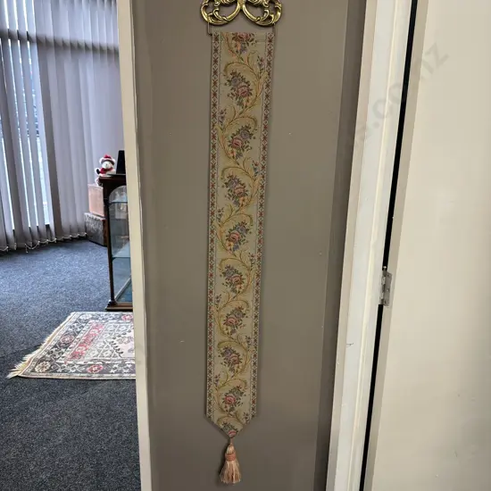 Brass & Tapestry Bell Pull H120cm.