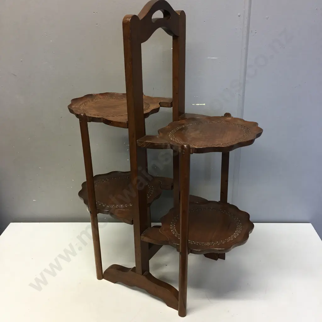 Antique Four Tier Folding Plate/Cake Stand H69cm. Image 1++