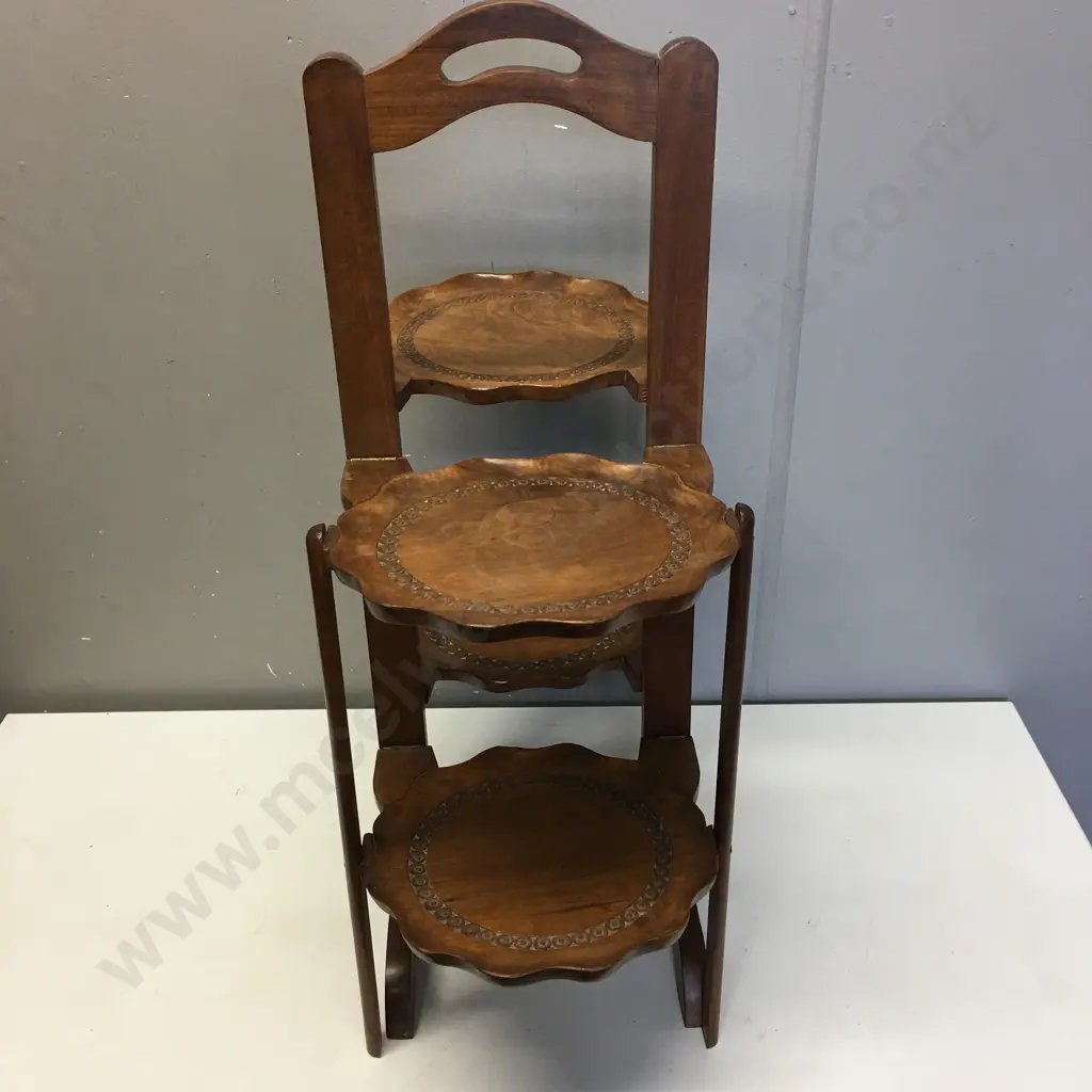 Antique Four Tier Folding Plate/Cake Stand H69cm. Image 1++