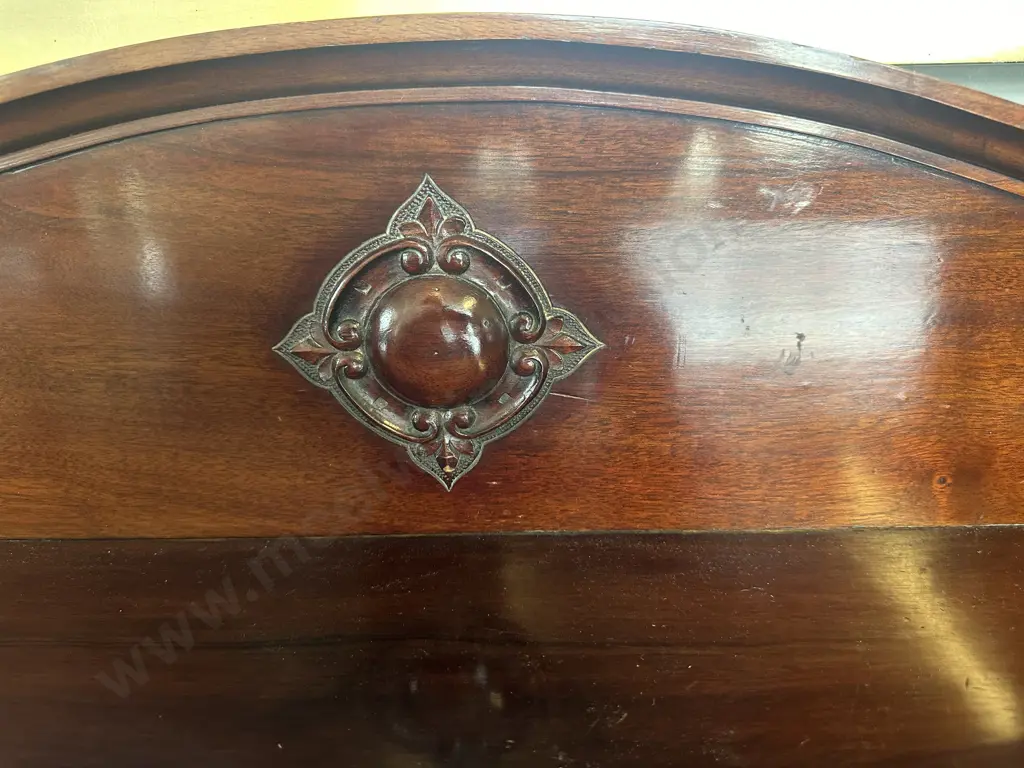 Mahogany Side Board Three Door, Two Drawer, Cabriole Legs (af to one Foot) H118,W150,D58. Borer Evident Image 1++