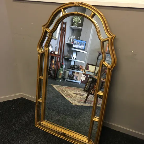 Gold Painted Ornate Framed Wall Mirror. 104 x 64cm