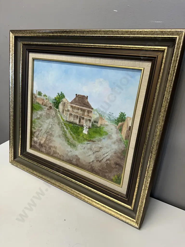 Original Oil Painting From A Photo of The Star Hotel - Otahuhu, Signed MK Cochrane, Framed 52 x 57cm Image 1++