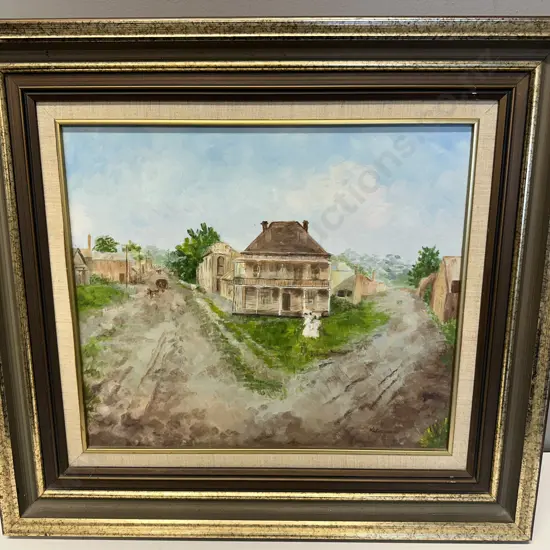 Original Oil Painting From A Photo of The Star Hotel - Otahuhu, Signed MK Cochrane, Framed 52 x 57cm
