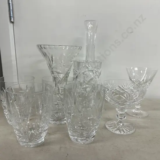 Vintage Crystal Items Including Vases Etc