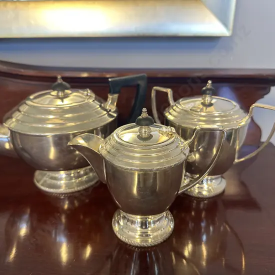 'Hecworth' Silverware Tea Pot, Sugar Bowl & Jug