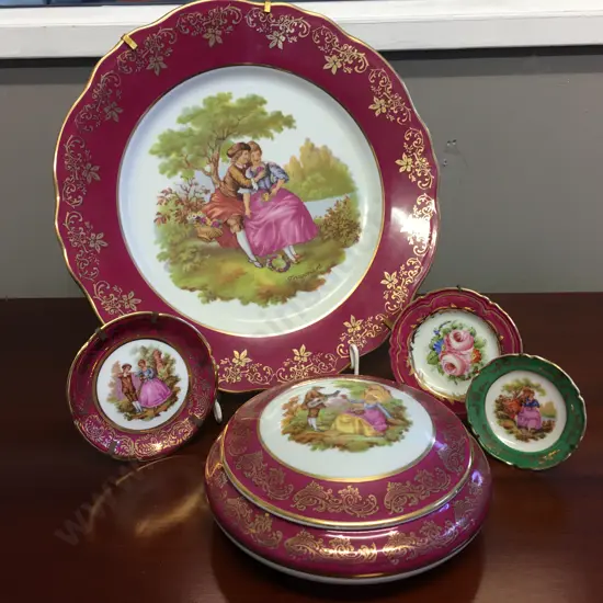 Selection of Limoges Items Including Lidded Trinket Dish Etc