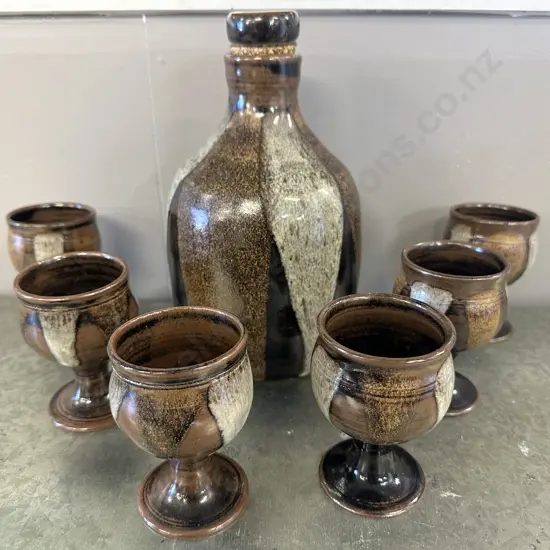 Kath Mason Pottery Decanter & Goblets