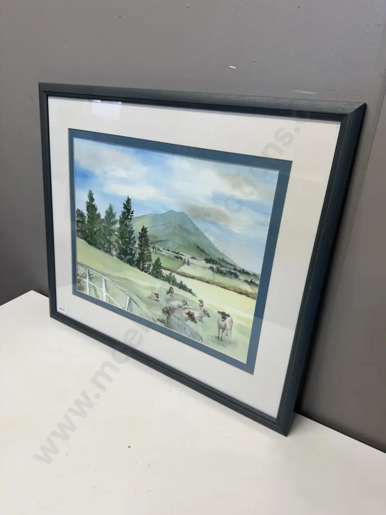 Original Watercolour by Jessie O'Brien Titled 'My View', Signed by The Artist, Glazed Framed 53 x 61cm Image 1++