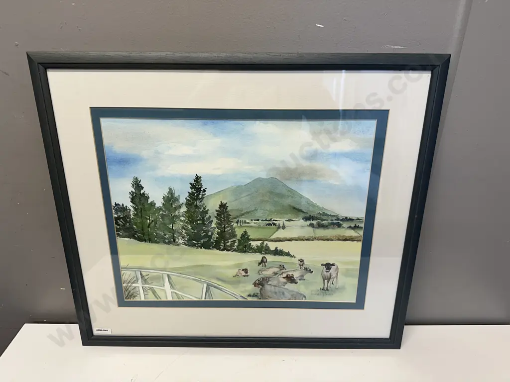 Original Watercolour by Jessie O'Brien Titled 'My View', Signed by The Artist, Glazed Framed 53 x 61cm Image 1++