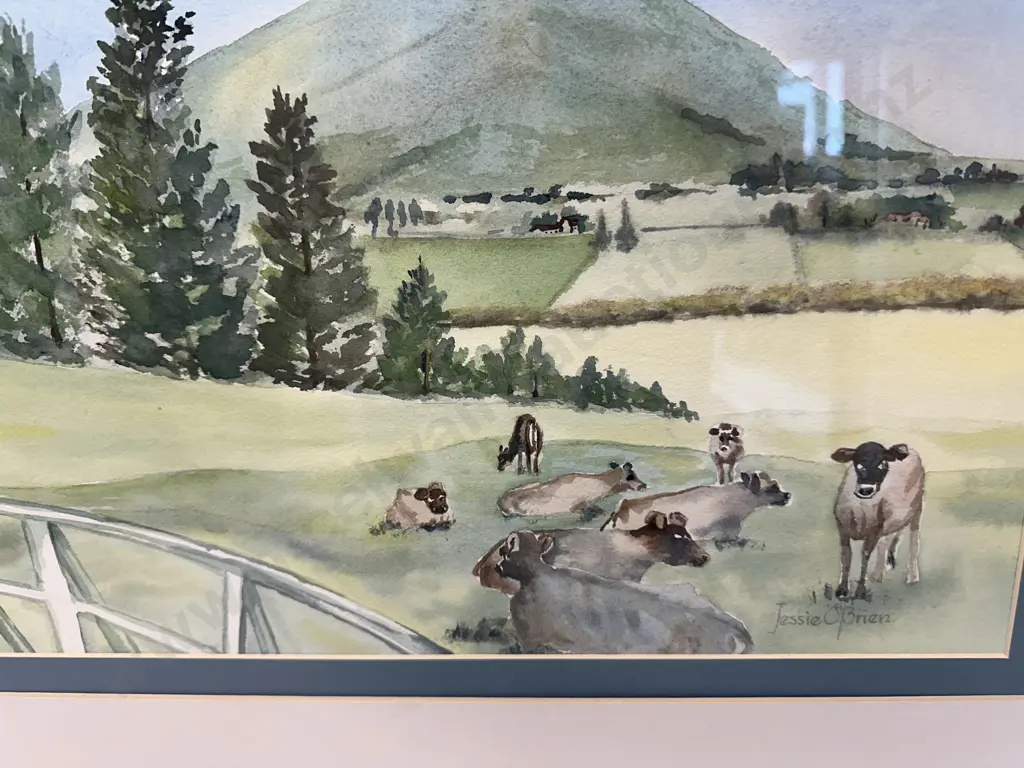 Original Watercolour by Jessie O'Brien Titled 'My View', Signed by The Artist, Glazed Framed 53 x 61cm Image 1++