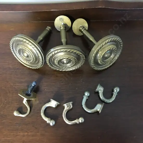 Brass Curtain Tie Backs & Hooks