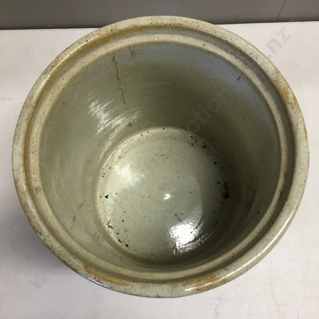 Vintage Timaru Potteries Stone Ware Lidded Crock Small Chip On Lid H14cm Image 1++