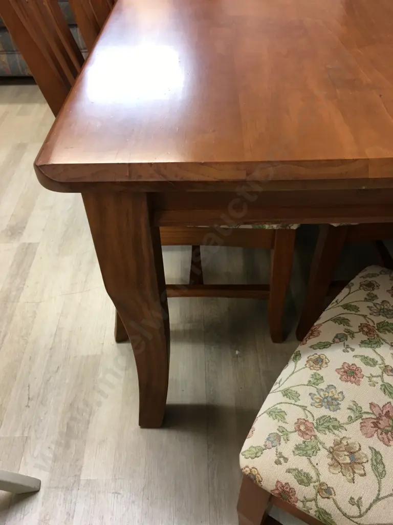 'Abraham Furniture' Dining Table & Six Tapestry Look Upholstered Chairs L150,D90cm. Image 1++