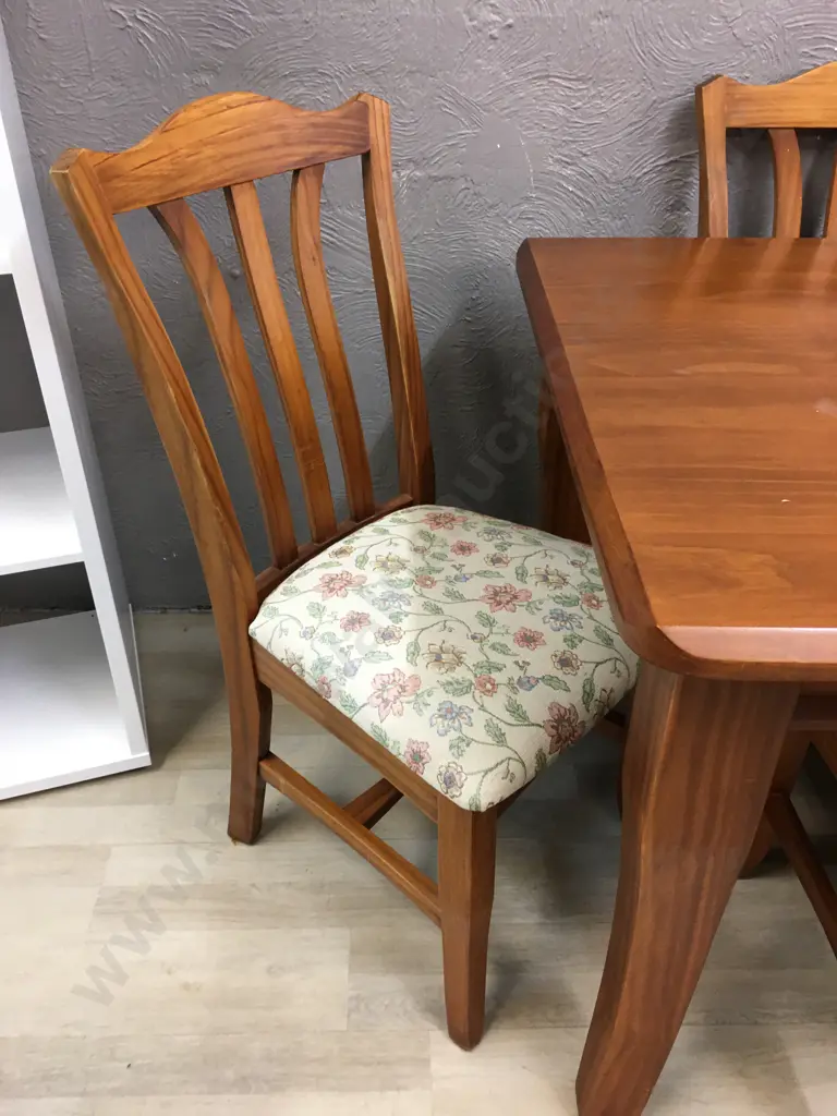 'Abraham Furniture' Dining Table & Six Tapestry Look Upholstered Chairs L150,D90cm. Image 1++