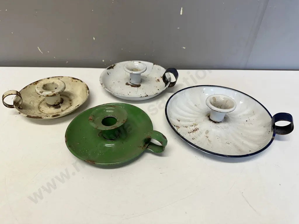 Assorted Vintage  Enamel Candle Stick Holders Image 1++