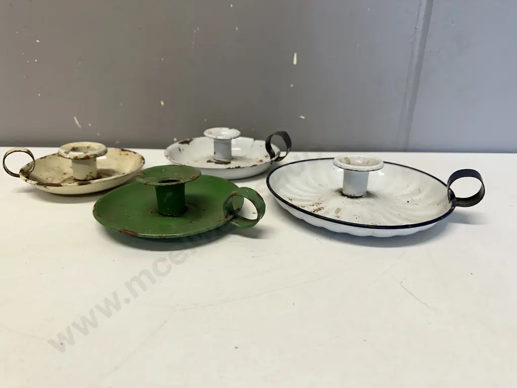 Assorted Vintage  Enamel Candle Stick Holders Image 1++