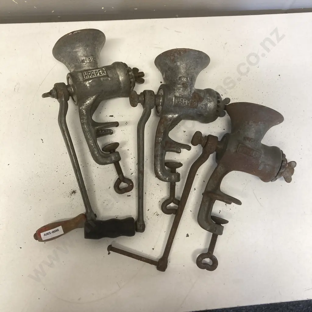 Vintage Harper No 318 Mincers x 3 Image 1++