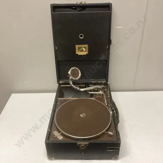 Vintage His Master's Voice No. 4 Portable Gramophone