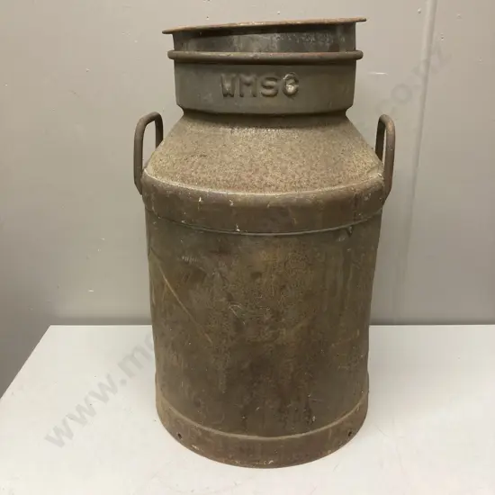 Vintage WSMC Steel Milk Can With Lid. 60 x 35cm