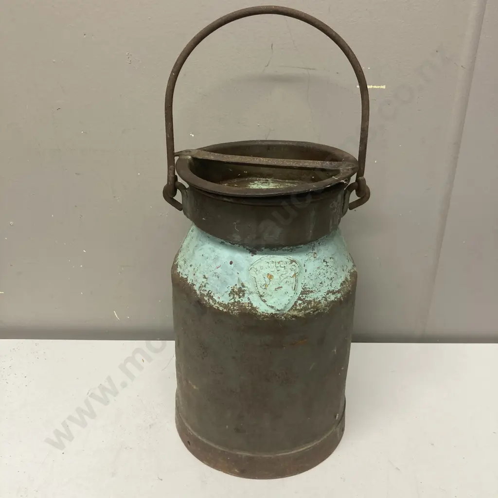 Vintage Steel Cream Can With Lid. 35 x 23cm Image 1++