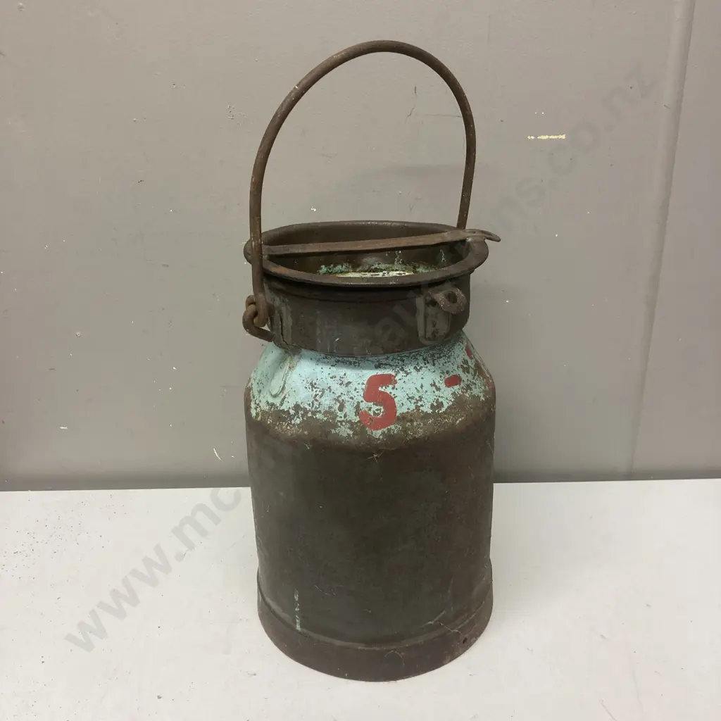 Vintage Steel Cream Can With Lid. 35 x 23cm Image 1++
