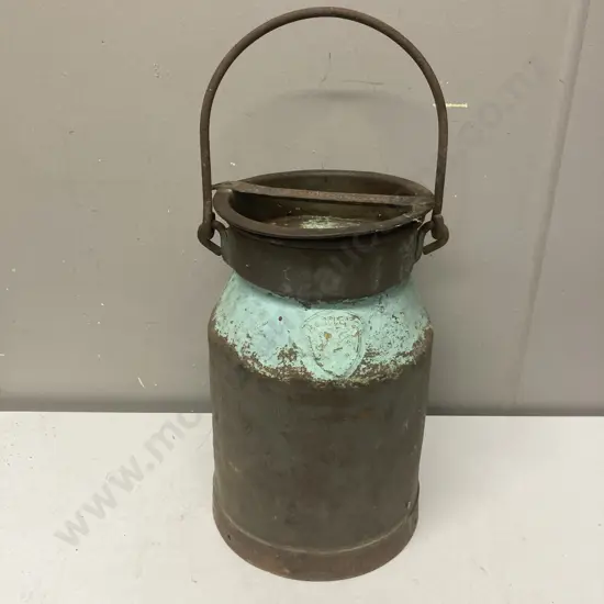Vintage Steel Cream Can With Lid. 35 x 23cm