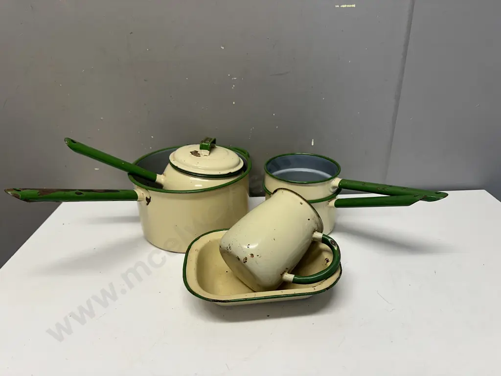 Vintage Enamel Ware Pots, Etc Image 1++