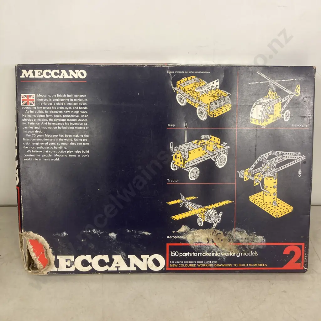 1970s Vintage Meccano Set 2 British Made Original Box With Manuals Image 1++