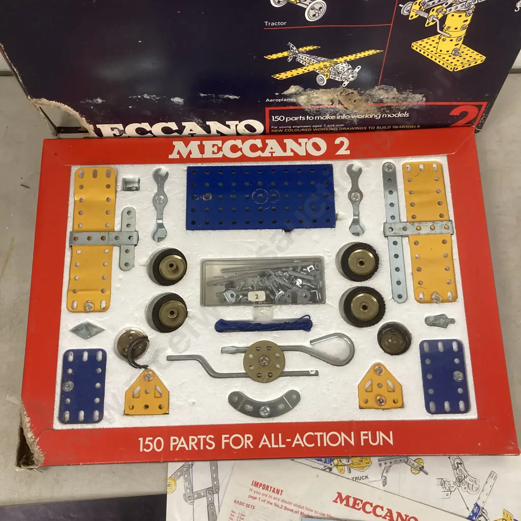 1970s Vintage Meccano Set 2 British Made Original Box With Manuals Image 1++