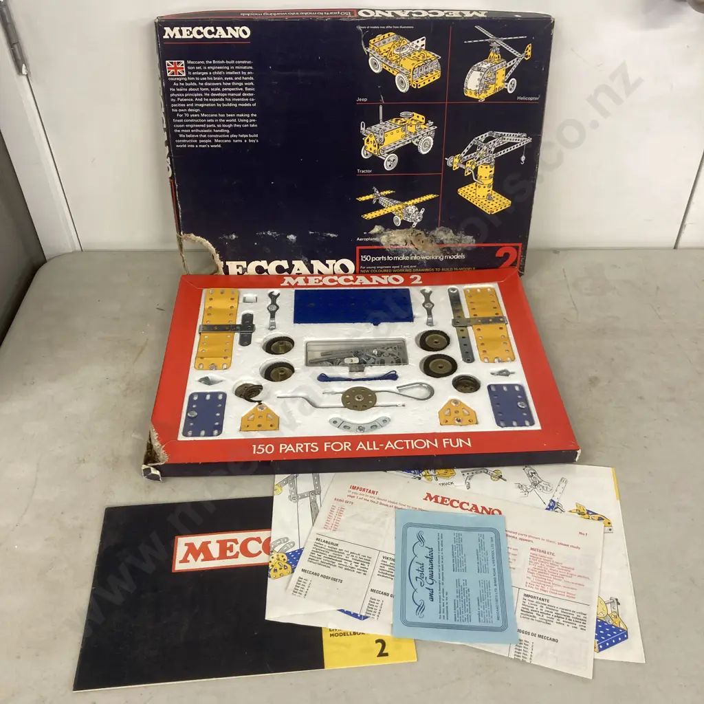 1970s Vintage Meccano Set 2 British Made Original Box With Manuals Image 1++