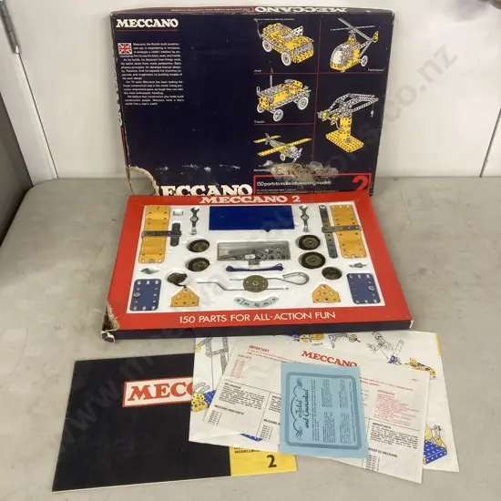 1970s Vintage Meccano Set 2 British Made Original Box With Manuals