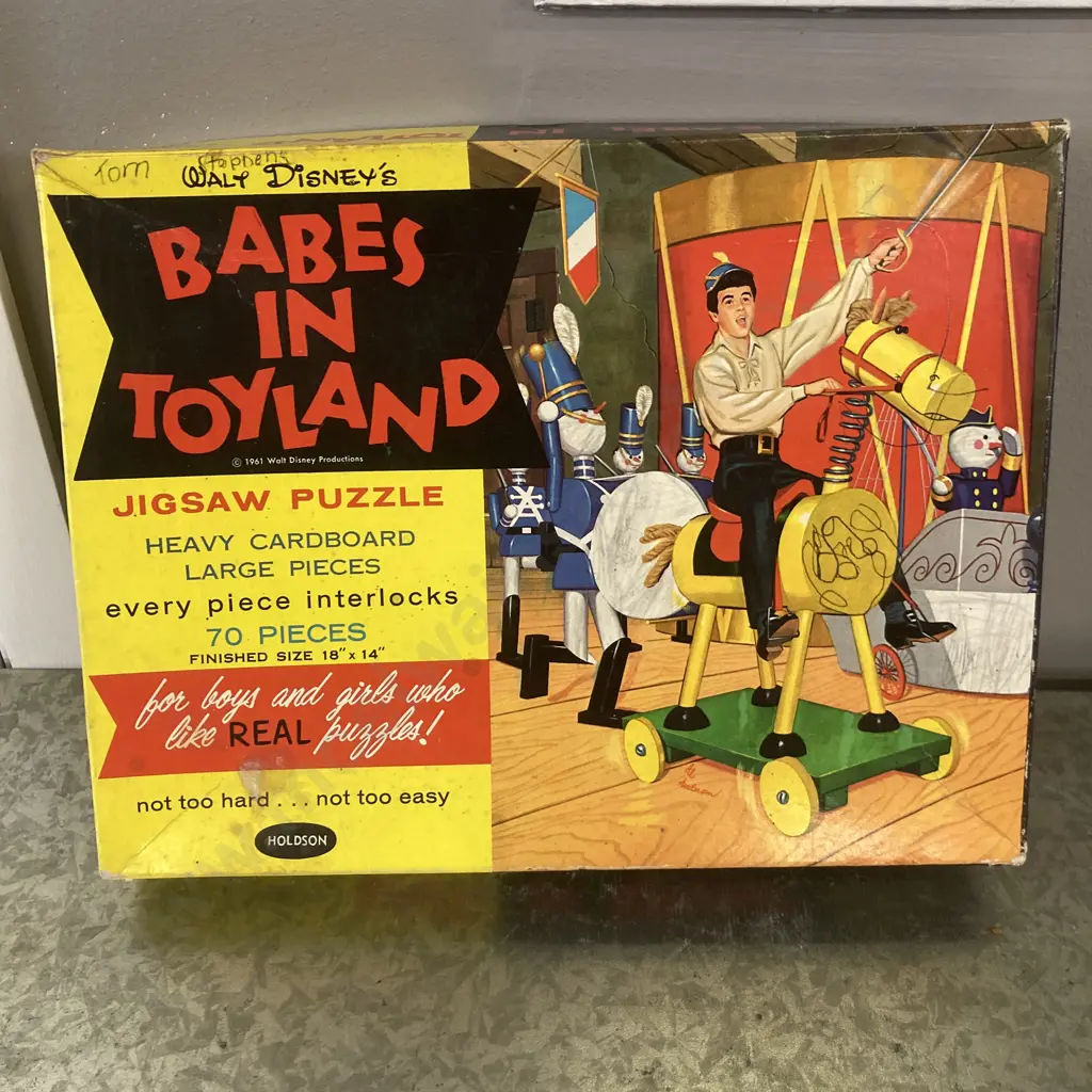 Vintage 1960s Walt Disney's Babes In Toyland Jigsaw Puzzle 70 Pieces, Holdson J.57 Made In New Zealand Image 1++