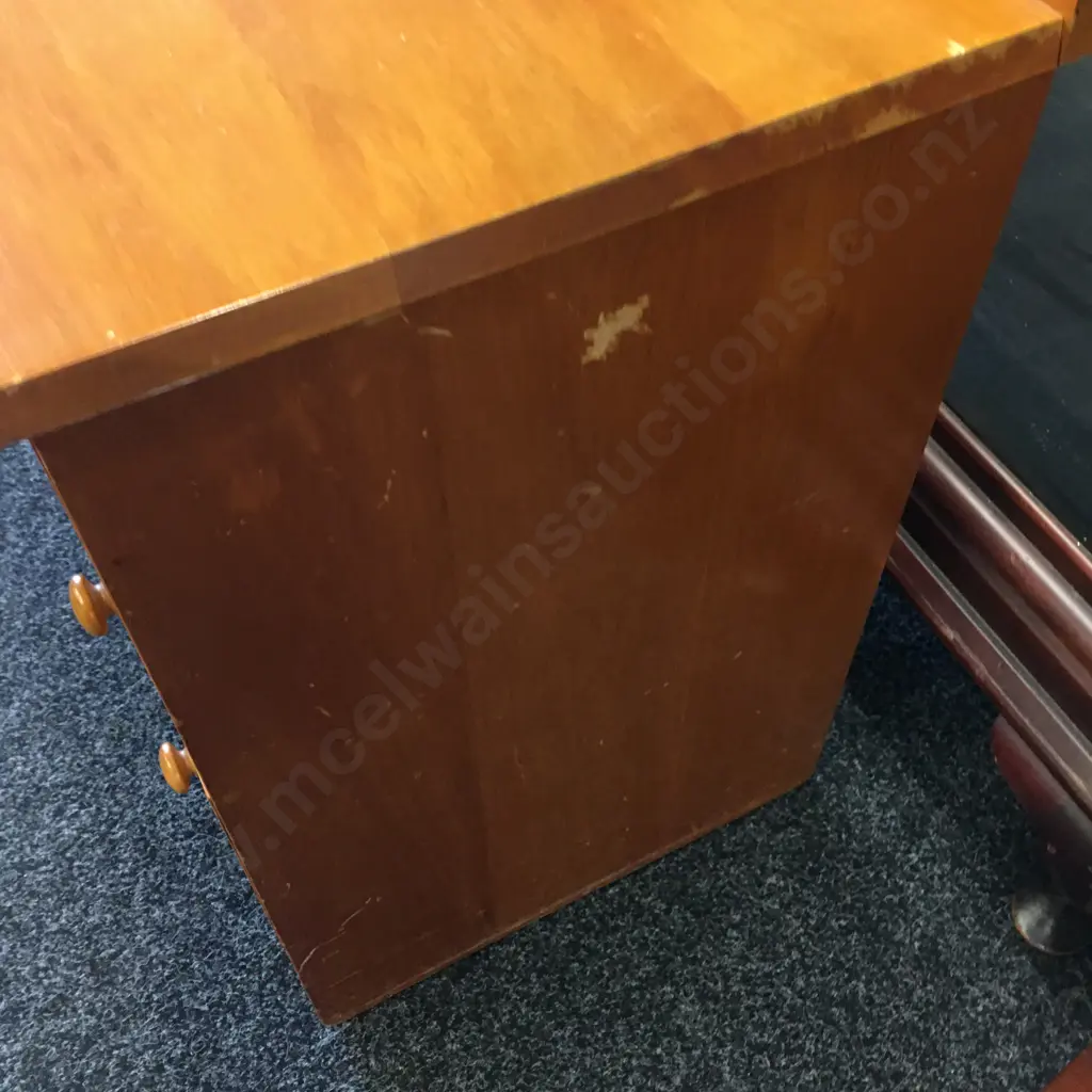 Rimu Chest Of Drawers Three Drawers Knob Handles H68,W62,D42cm. Image 1++