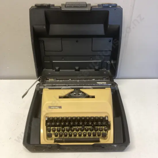 Vintage Royal Express Typewriter Mustard Yellow With Case, Made in Japan for T-A Organisation