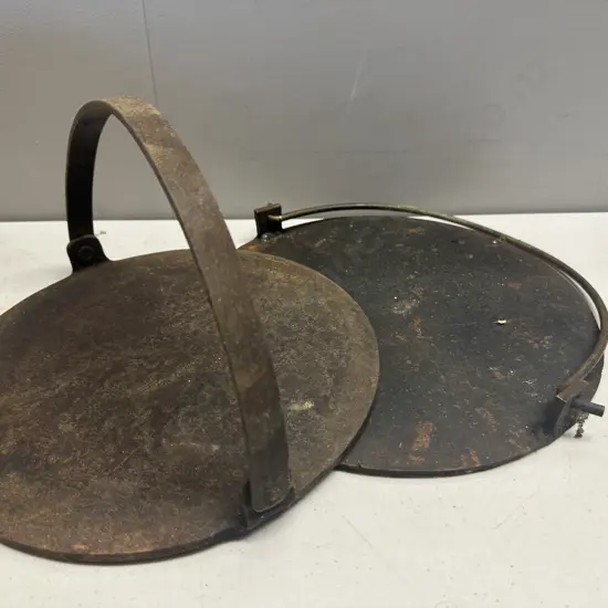 Vintage Cast Iron Griddles x2 28cm & 30cm.