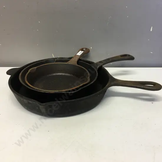 Vintage Benjamin Medwin Cast Iron Pans 6.5", 8" With 24" Pan