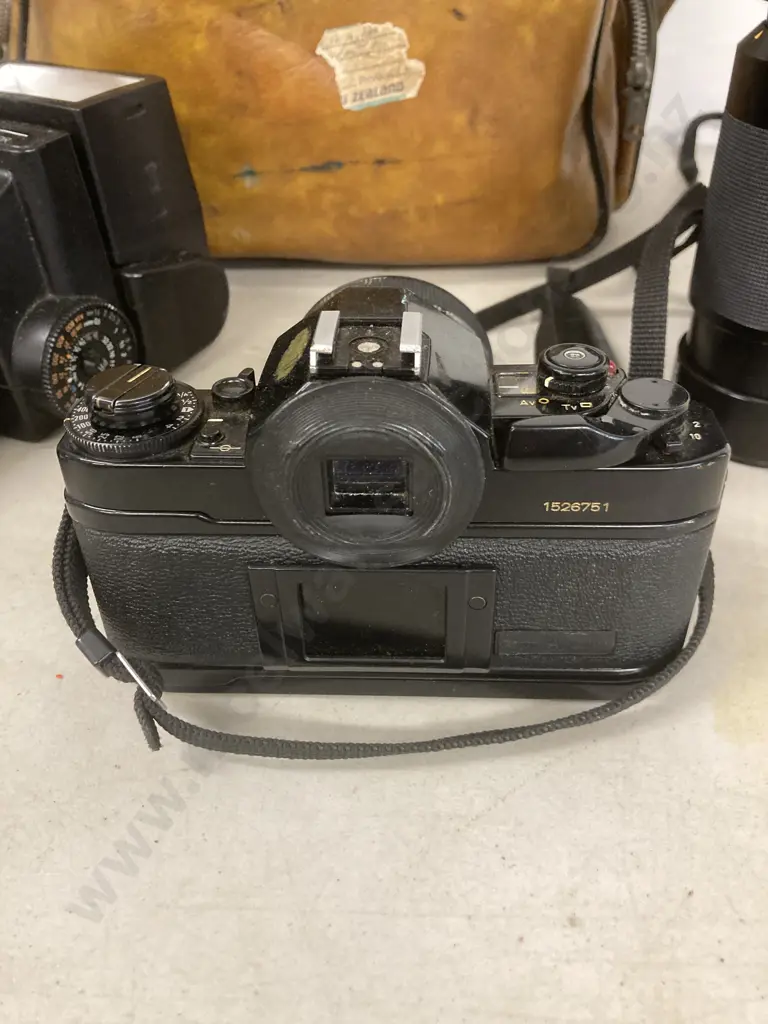Canon A-1 35mm Film Camera, Tamron 28-50mm & 80-210mm Lenses, Sunpak Auto Zoom 3600 Thyristor Flash Etc Image 1++