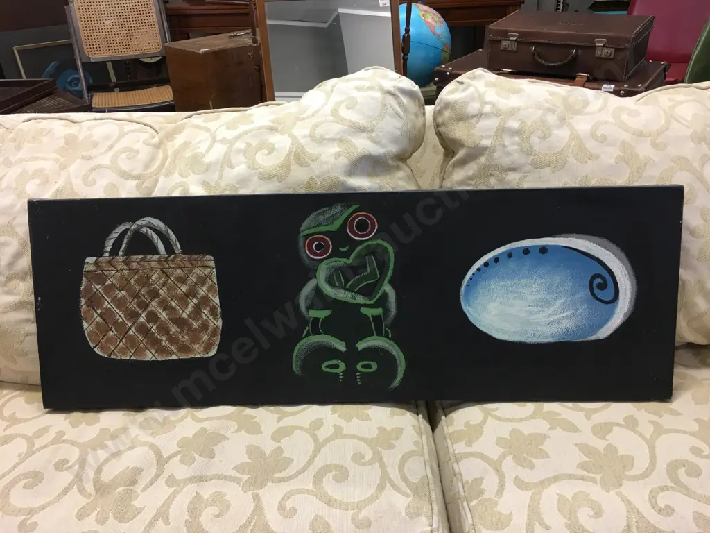 Kiwiana Artwork On Canvas. 31 x 91cm Image 1++